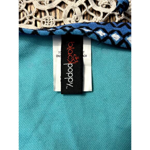 Black Poppy Triangle Top String Bikini Blue and Purple Pattern Size Med/… - Picture 7 of 9